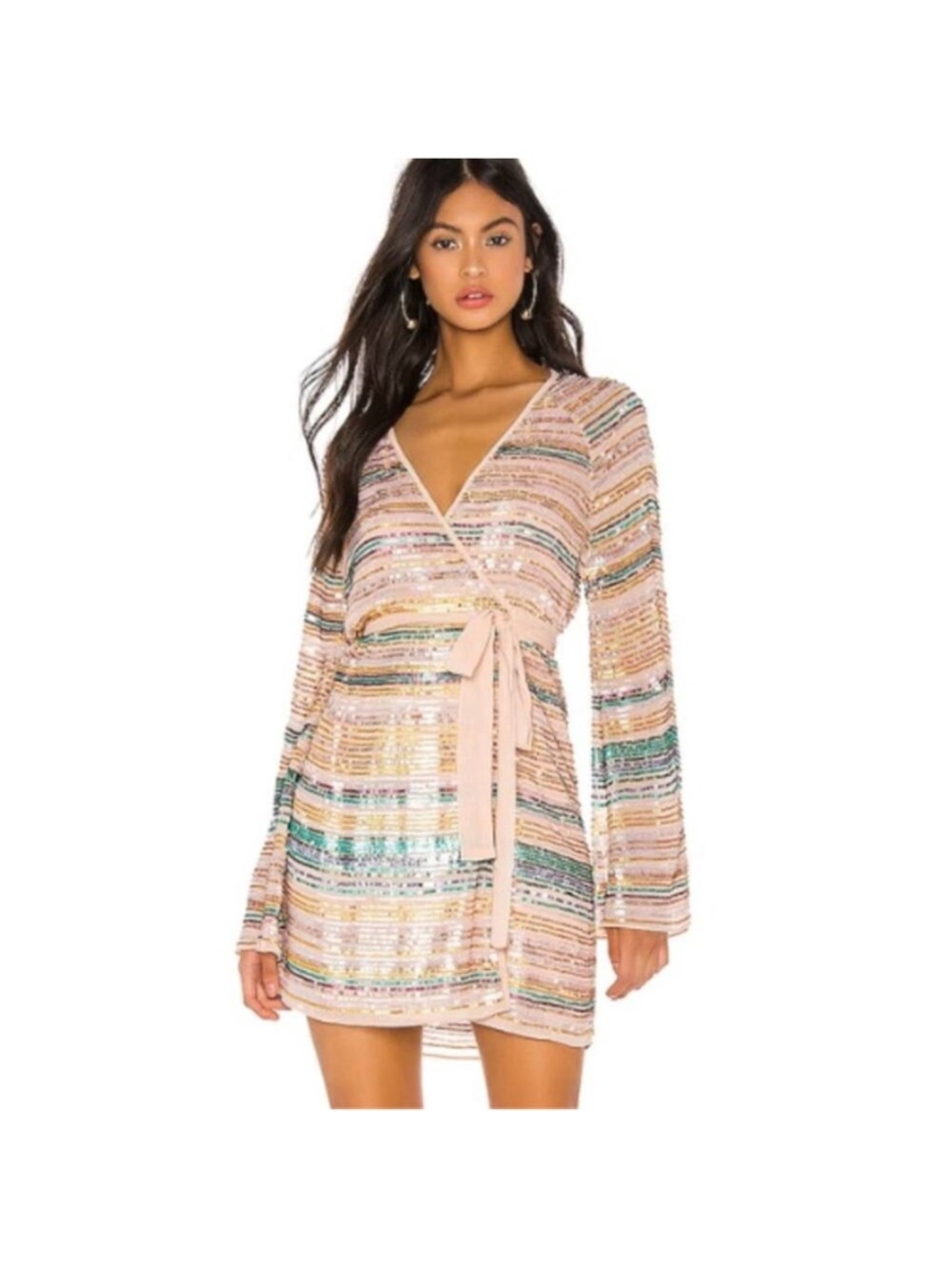 Tularosa Robin Sequin Striped Dress